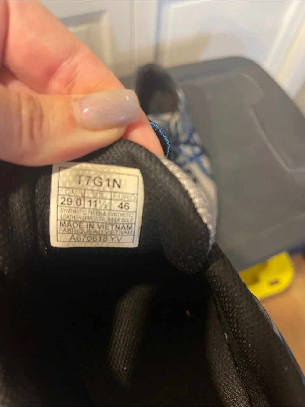 Asics Gray and Blue Men's Athletic Sneakers